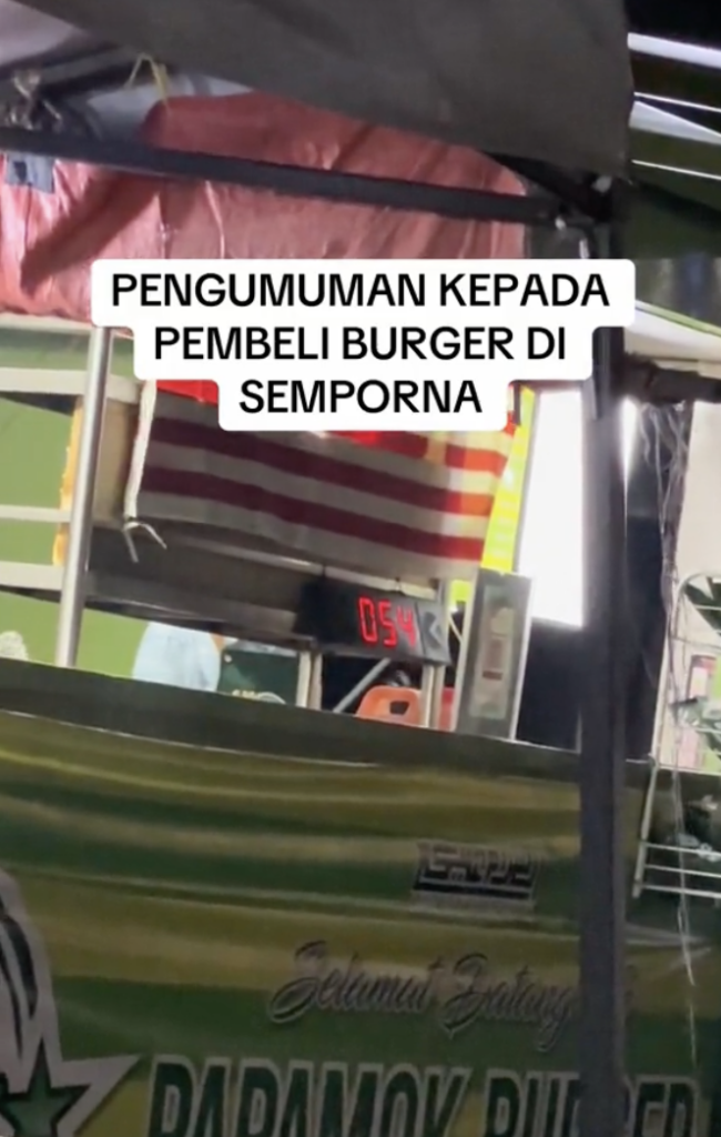 Gerai Burger Tepi Jalan Di Sabah Guna Sistem Panggilan Nombor Tarik Perhatian Netizen